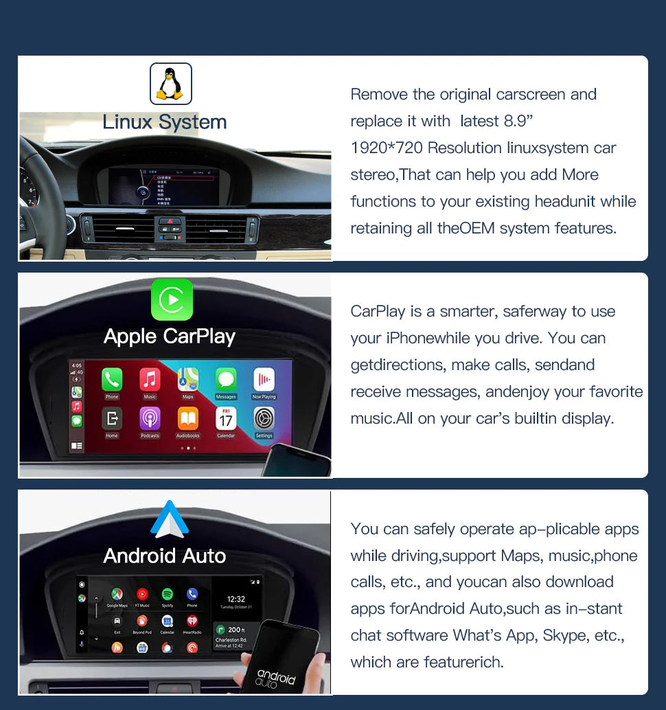 BMW SMART SKÆRM APPLE CARPLAY & ANDROID AUTO