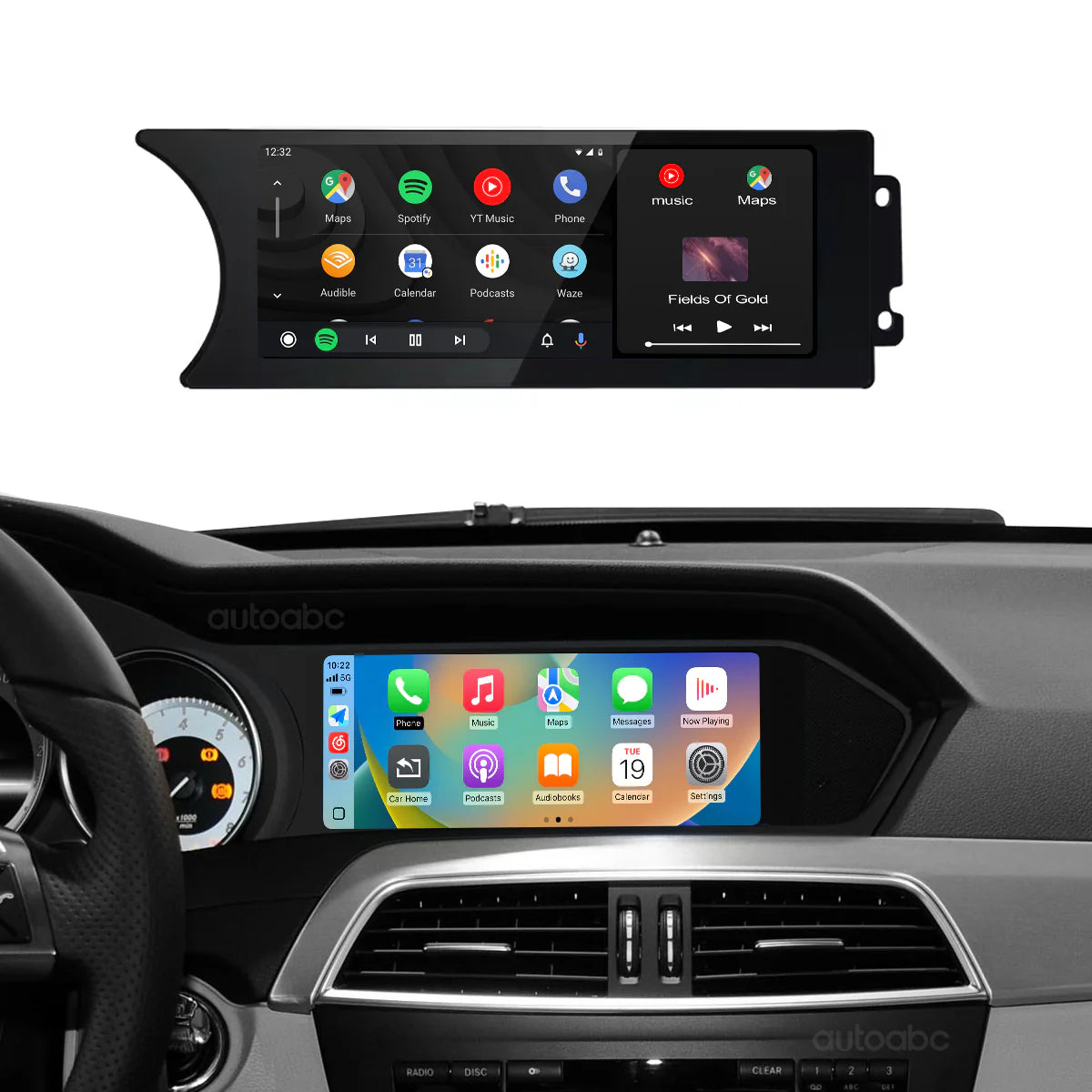 Mercedes W204 Smart skærm - Apple CarPlay / Android Auto – navigationer.dk
